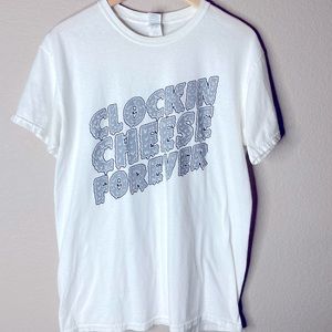 Clockin Cheese Forever Men’s Graphic Tee Size M